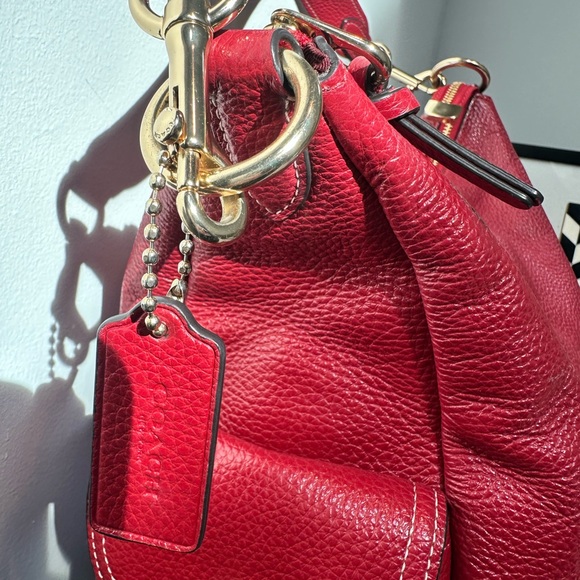 Coach Pennie Pebbled Leather Shoulder Bag w/ 2 straps & bag tag EUC - Picture 7 of 11